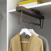 Porte-vêtements extractible pour armoire, en Plastique et Aluminium, Couleur Moka