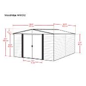 Abri métal imitation bois et anthracite toit 2 pentes, 11,59 m2, hauteur 175,9 cm