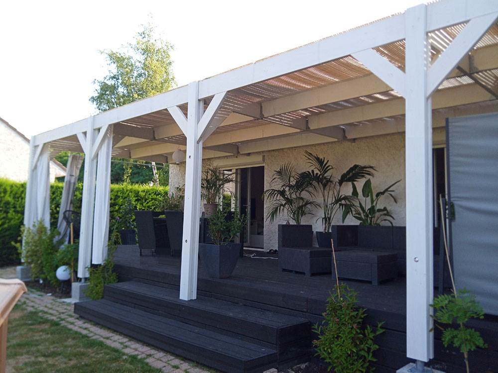 Abri Toit Plat Adossé, Bois DOUGLAS Français 300cmx500cm., VTPA30X50, CPBF