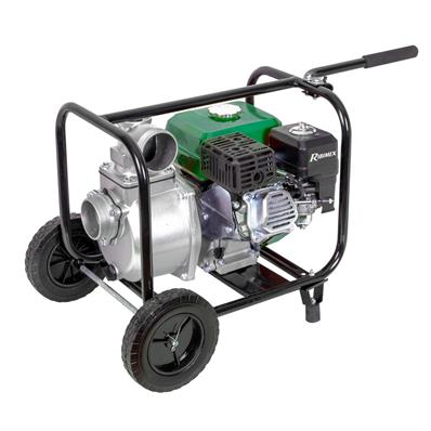 Motopompe thermique essence eaux claires 6 hp 212 cc 60m3 par heure sur roues