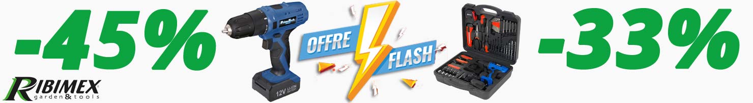 Offres Flash 45% de remise sur la perceuse visseuse 12 volts et 33% sur la perceuse visseuse 12 volts en coffret avec accessoires, Chez Bricommerce !