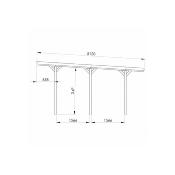 Carport JEAN, 1 voiture en pin FSC traité autoclave vert