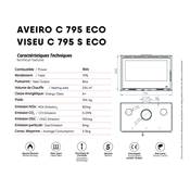 Insert cheminée bois AVEIRO-C-795, puissance 8KW, ventilation