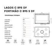 Insert cheminée bois PORTIMAO-C-895-S-DF, 8KW, ventilation,dble face