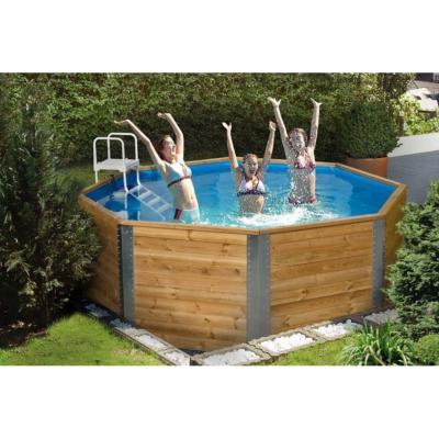 Piscine bois massif 593, tout inclus diamètre 3,25x1,16m avec échelle