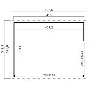 Abri domeo 4 plus 12,82 m², toit plat épaisseur 44mm