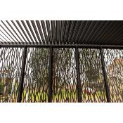 Pergola bioclimatique aluminium XXL anthracite 21,52 m2 5 moucharabieh petit côté