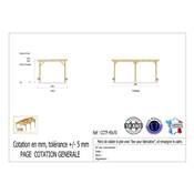 Abri Toit Plat Bois Douglas France Carport Auvent Camping-car 450x700cm H 320cm
