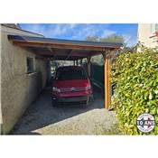 Abri Toit Plat Adossé Bois Douglas France Carport Auvent Camping-car 500x1150cm H 320cm