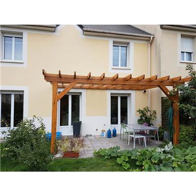 Pergola Adossée Bois Douglas France Carport Auvent terrasse 400x500cm H 250cm