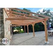 Abri 1 pente Adossé Bois Douglas France Carport Auvent voiture 400x1150cm H 250cm