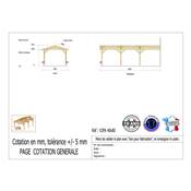 Abri 2 pentes Adossé Bois Douglas France Carport Auvent voiture 400x800cm H 250cm