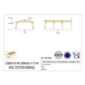 Abri 2 pentes Adossé Bois Douglas France Carport Auvent voiture 650x800cm H 250cm