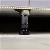 Lot 10 kits pieds réglage meubles pré-assemblée haut. 120mm réglable 118-135mm plastique Noir