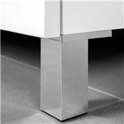 Lot 4 pieds meuble Alumix 1 haut. 100mm plastique chromé