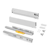 Tiroir ext. Vertex Push Synchro réglages 3D haut. 93mm 40kg prof. 450mm Acier blanc