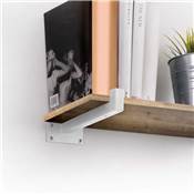 Jeu supports étagères bois Shelf droit tube carré Acier blanc