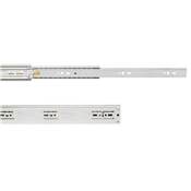 Jeu coulisses billes tiroirs sortie totale fermeture amortie haut. 45mm long. 500mm Acier Zingué