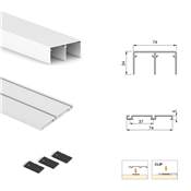 Kit quincaillerie armoire 2 portes coulissantes f. souple Placard 74 poignée Sharp ép. 19mm blanc