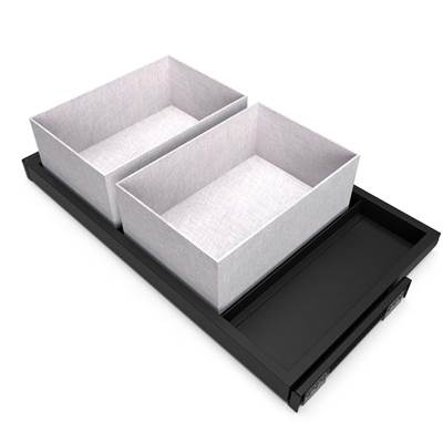Kit tray 2 paniers organisation cadre roule. soft close armoires réglable mod. 800mm Noir texturé
