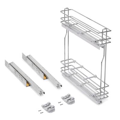 Porte-bouteilles latéral extractible SupraMax fermeture amortie mod. 150mm acier chromé
