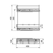 Porte-bouteilles latéral extractible fermeture amortie mod. 150mm acier Anthracite
