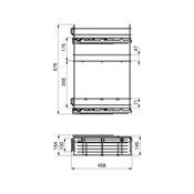 Porte-bouteilles extractible f. amortie gauche 3 plateaux mod. 200mm Acier Chromé