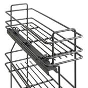 Porte-bouteilles extractible f. amortie gauche 3 plateaux mod. 200mm Acier Anthracite