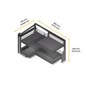 Angle extractible meubles cuisine Titane ouverture gauche acier bois Anthracite