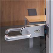Poignées serrures porte verre intérieur Modèle U alu. Anodisé mat