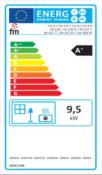Poêle à bois avec four et chauffe-assiettes 12kw vermiculite bûches 65cm sortie 150mm
