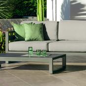 Salon jardin 4 à 5 places sofa 2 places 2 fauteuils table basse anthracite gris clair