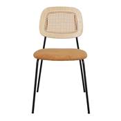 Lot 2 chaises tapissées style mid century curry