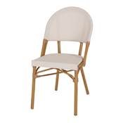 Lot 2 chaises d’extérieur style bistrot blanc et naturel