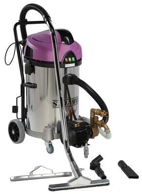 Aspirateur eau et poussières inox à décolmatage et pompe de refoulement 2x1200 w 78 l