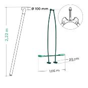 Balançoire vis-à-vis métallique pour portiques,  Dim.H.222cm, âges 3 à 12 ans