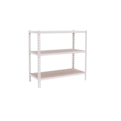 Étagère en métal blanc bois 3 étagères charge 200 kgs dim.900x1200x300mm sans vis