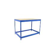 Table de travail en métal bleu bois charge 400 kgs dim.900x1200x450mm sans vis