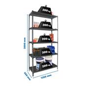 Étagère en métal anthracite 5 étagères charge 200 kgs dim.2000x1200x500mm sans vis