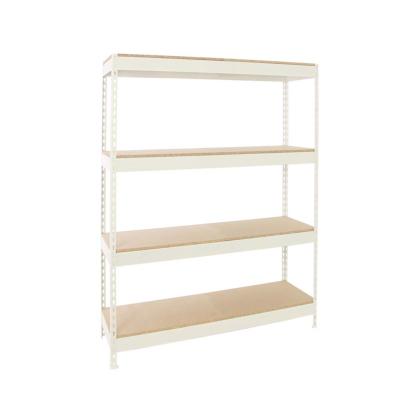 Étagère en métal blanc bois étagères charge 300 kgs dim.2000x1200x450mm sans vis