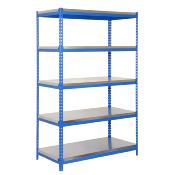 Étagère en métal bleu galva 5 étagères charge 300 kgs dim.2000x1000x450mm sans vis