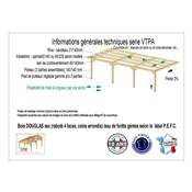 Abri Toit Plat Adossé Bois Douglas France Carport Auvent voiture 500x500cm H 250cm