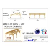 Abri Deux Pentes Faitage Décalé, Bois DOUGLAS