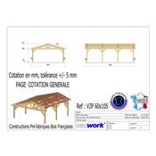 Abri Deux Pentes, Bois DOUGLAS Français, Carport, Auvent, Abri voiture