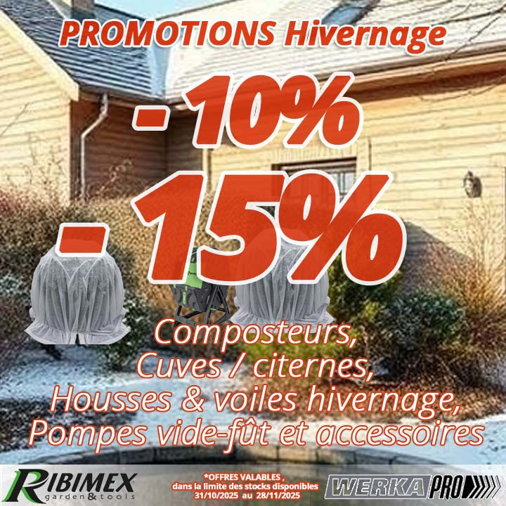 10% et 15% de remise sur le matériel de jardin en hiver chez Bricommerce