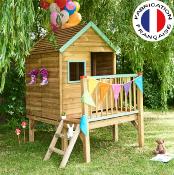 Cabane de jeux en bois sur pilotis WINNY,  Dim.155x175x210cm, âges 3 à 12 ans