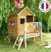 Cabane de jeux en bois sur pilotis WINNY,  Dim.155x175x210cm, âges 3 à 12 ans