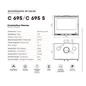 Pack Insert cheminée bois LAGOS-C-695, 7.3KW, Cadre 3 côtés