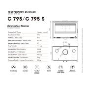 Insert cheminée bois LAGOS-C-795, 8Kw, ventilation