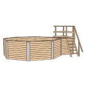 Piscine bois massif 593 b t.1, tout inclus, filtre, pompe, et local technique